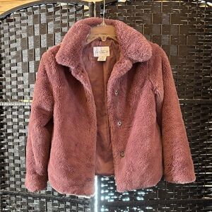 Mauve Faux Fur Kids Jacket